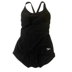 Speedo Razorback One Piece Swim Suit Black Size 6 Powerflex